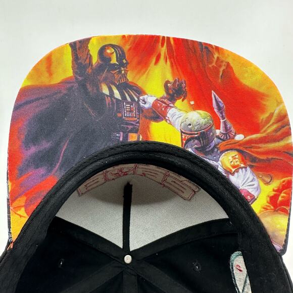 Boba Fett Brim Snapback Hat Bounty Hunter Graphics Star Wars Black/Red One Size - Picture 9 of 10